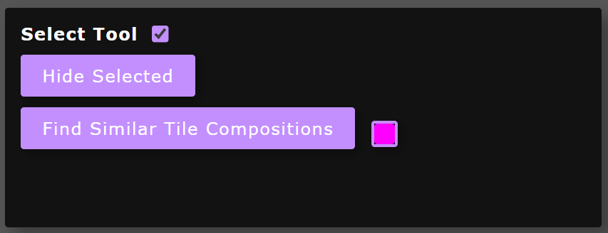 Image of Hide selected button